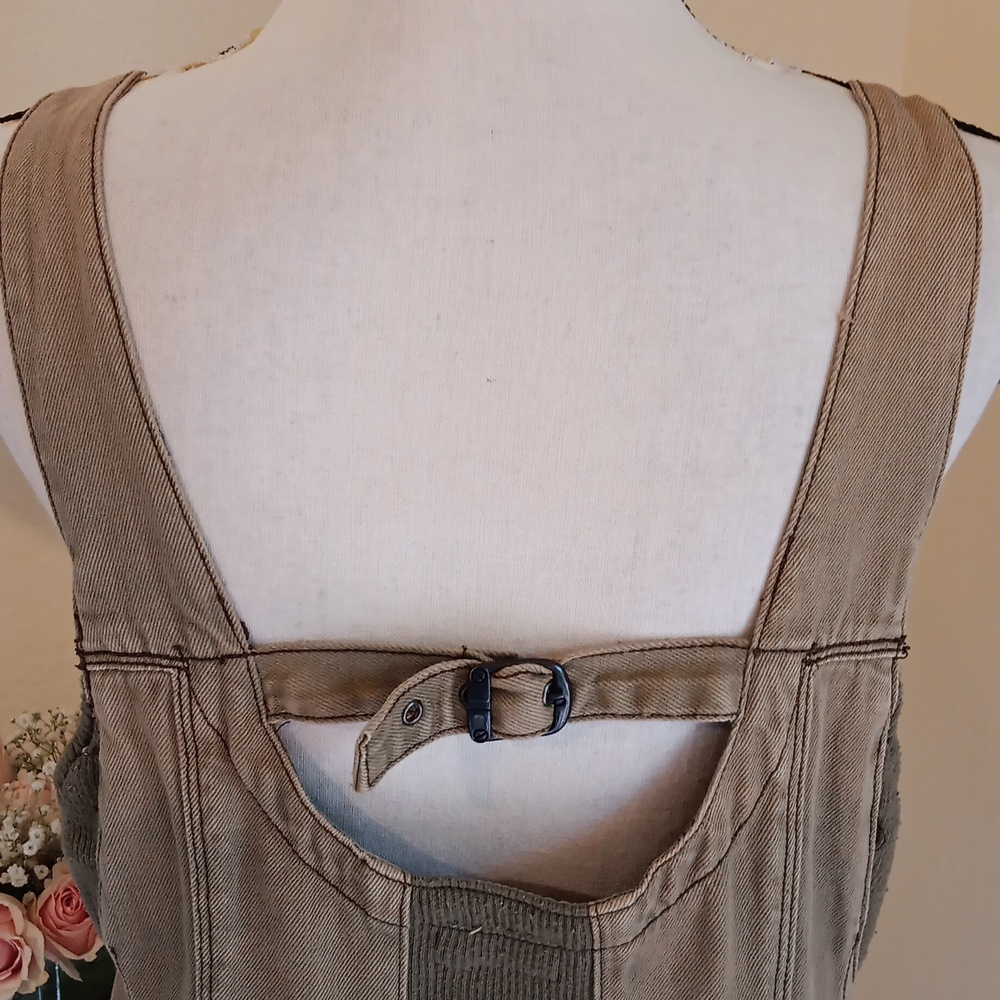 Free People Olive Green Khaki And Knit Mini Dress - Picture 4 of 9